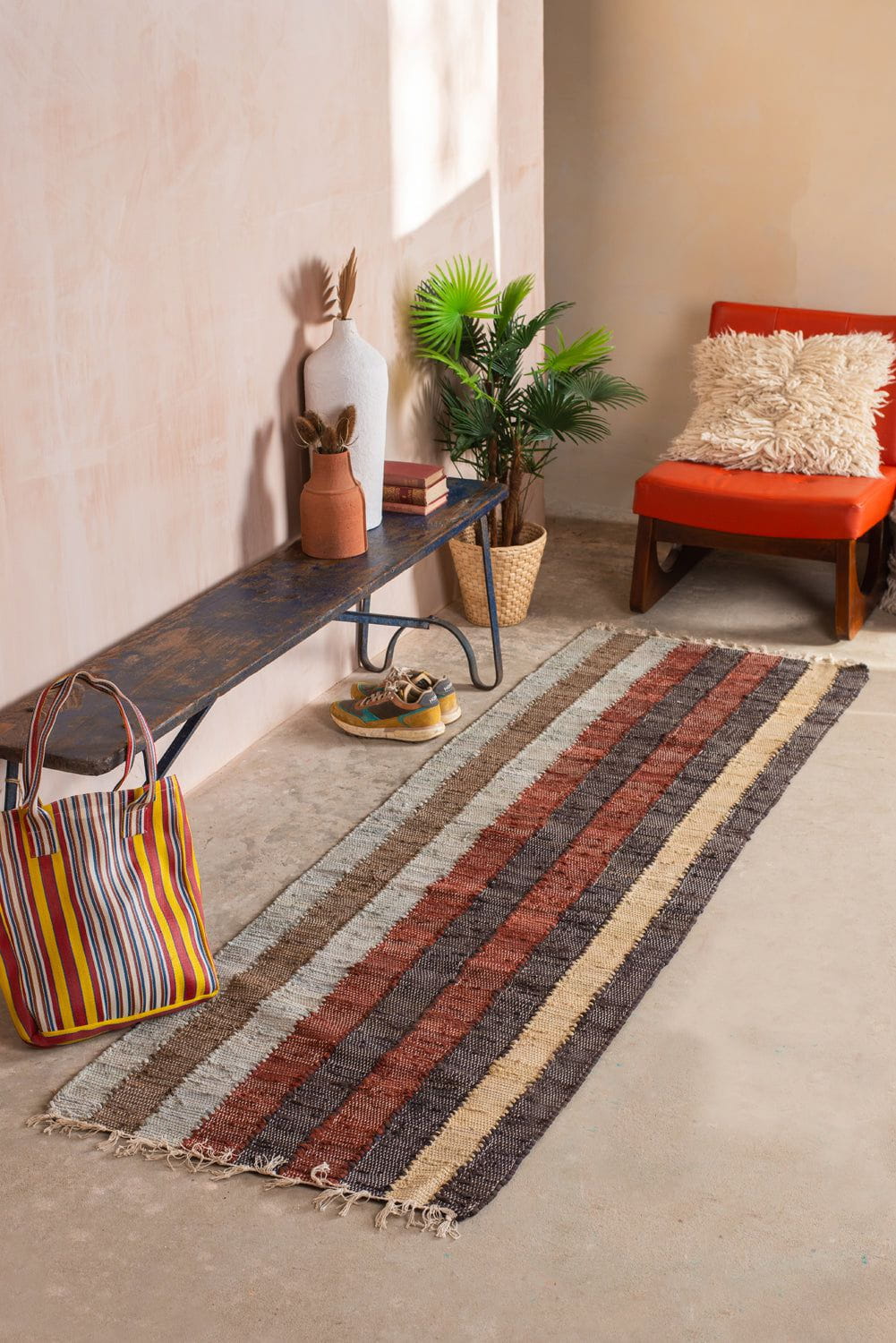 MYAKKA Hygge Tones Striped Recycled Runner Rug