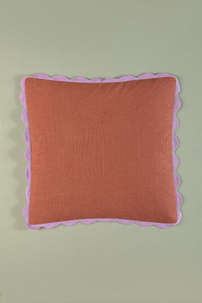 MYAKKA Muted Tones Block Colour Cotton Cushion Cover Terracotta / Unfilled