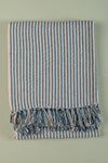 MYAKKA Blue Stripe Recycled Cotton Throw