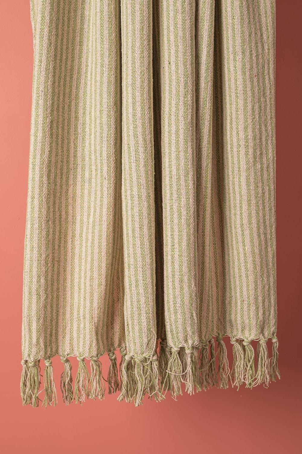 MYAKKA Green Stripe Recycled Cotton Throw