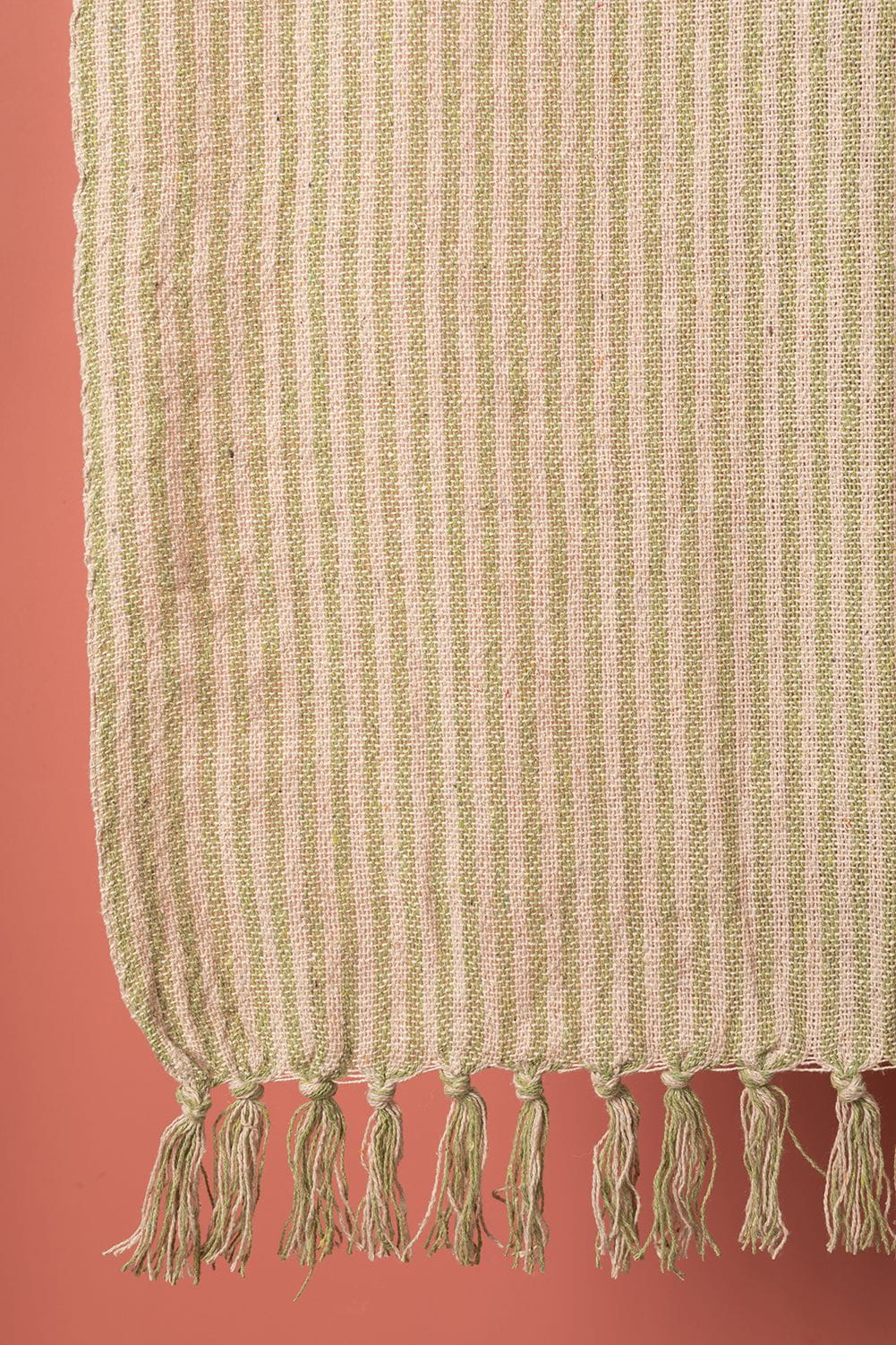 MYAKKA Green Stripe Recycled Cotton Throw