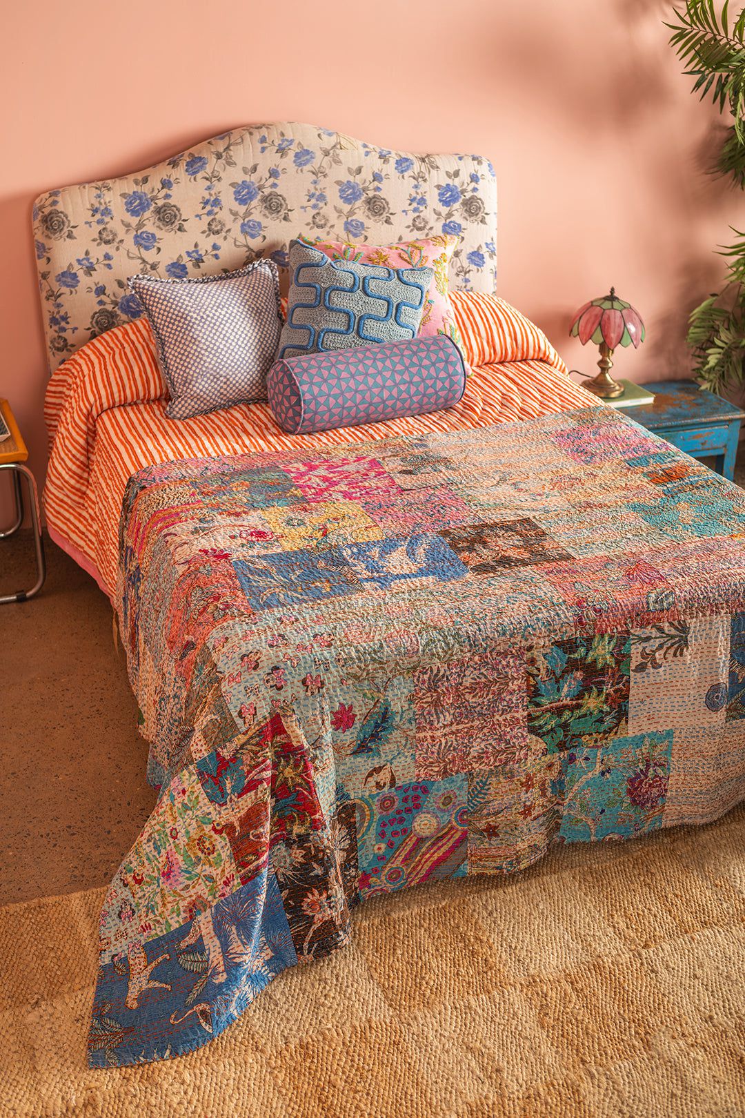 MYAKKA Lola Patchwork Kantha Bed Throw