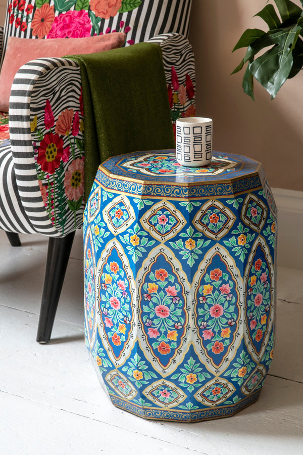 Hand Painted Navy Blue Side Table MYAKKA