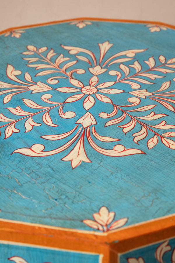 Hand Painted Sky Blue Side Table MYAKKA