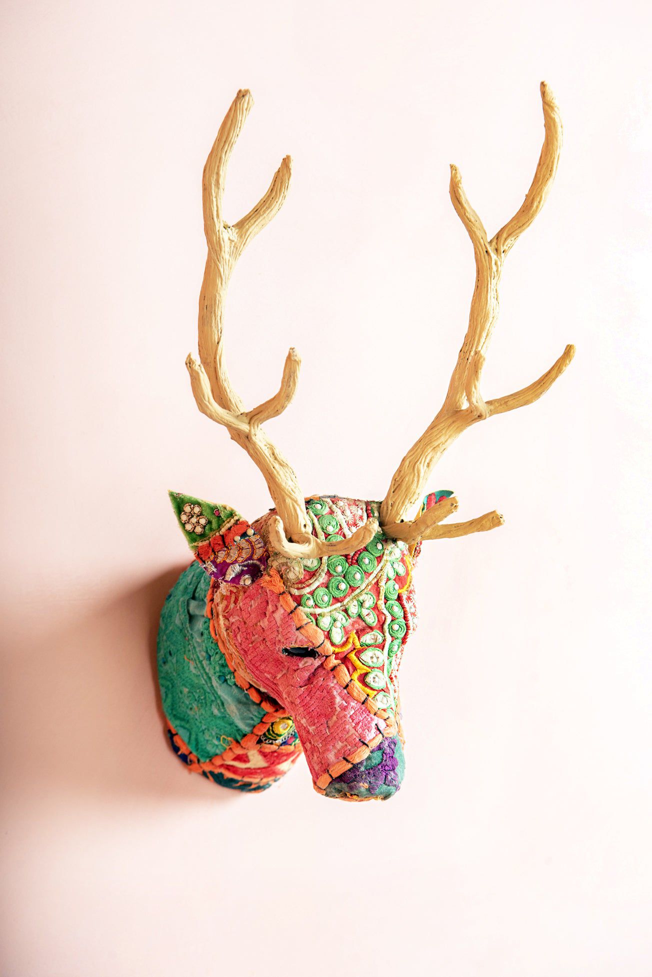 Fabric stag head wall mount on sale