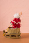Ian Snow Ltd Felt Mouse on a Sled Decoration