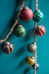 Ian Snow Ltd Garland with 20 Small Frosted Metallic Glass Baubles