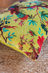 MYAKKA Lime Bird Of Paradise Velvet Cushion Cover